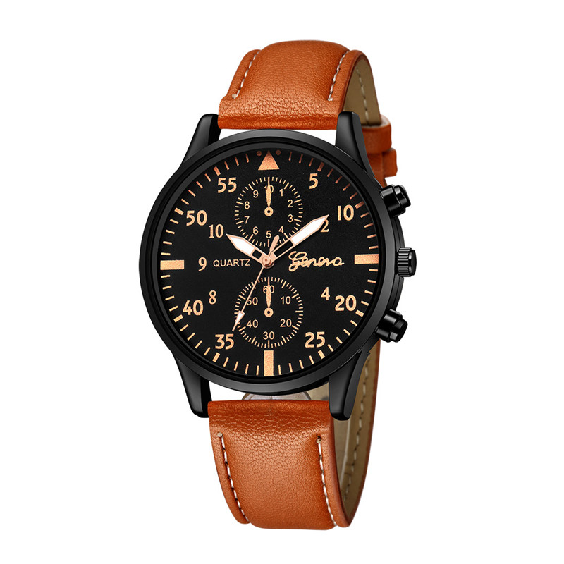 The Mens' Quartz Wrist Watches High Quality PU Leather Watch Strap Slim Dial Casual Waterproof