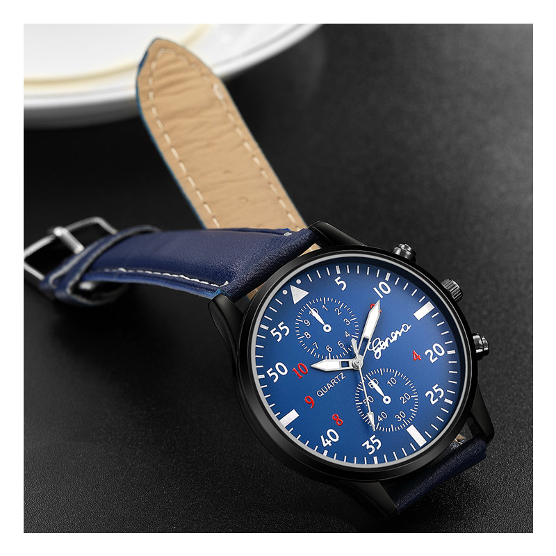 The Mens' Quartz Wrist Watches High Quality PU Leather Watch Strap Slim Dial Casual Waterproof