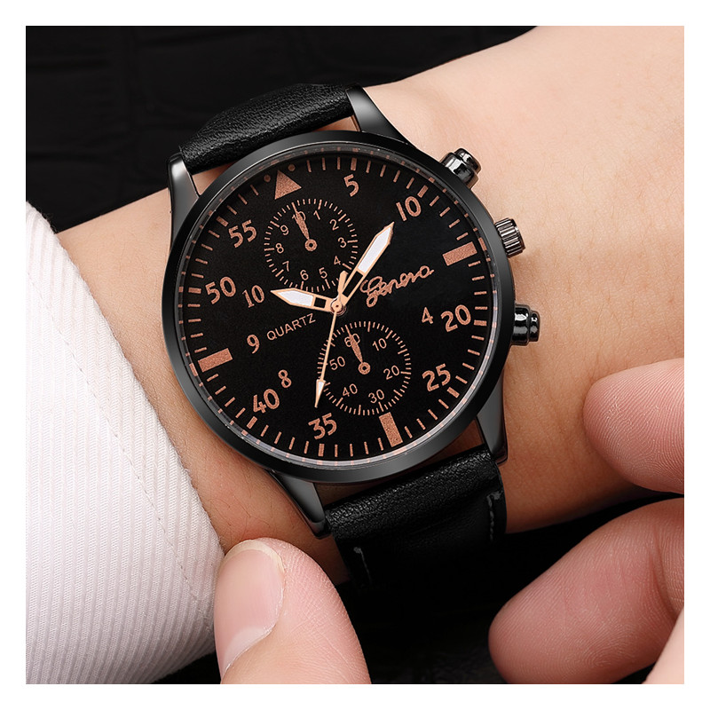 The Mens' Quartz Wrist Watches High Quality PU Leather Watch Strap Slim Dial Casual Waterproof