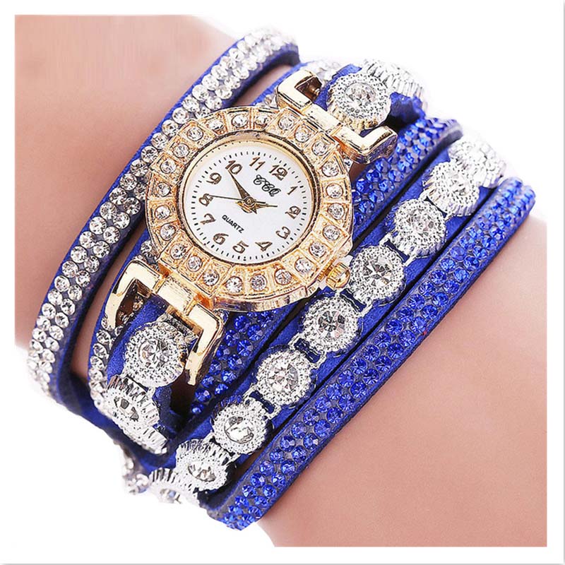 2019 Women Bracelet Watch With Rhinestones Women Vintage Fashion Dress Wristwatch Lady Gift Watch
