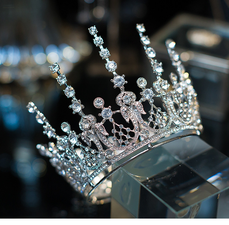 Bridal Wedding Jewelry Crown Earrings  Party Banquet Crystal Bridal Accessories Suit Golden