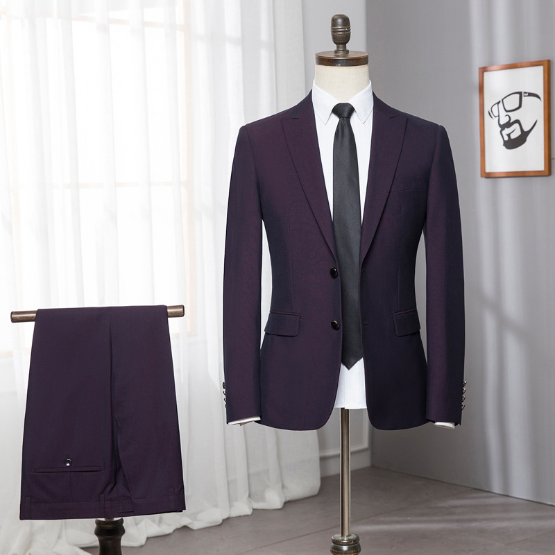 Men's Fashion Slim Suits Business Cloth Groom Groomsman Two-Piece Suit Blazer Jacket Pants Set