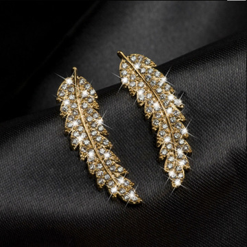 European Fashion Holiday gift Young People Jewelry Fashion Gold and silver leaves Eardrop