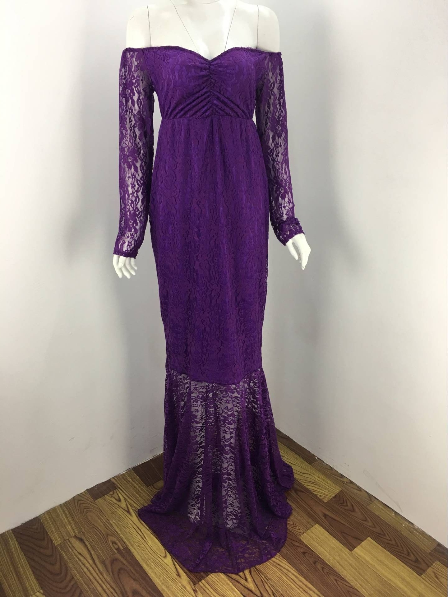 Sexy Lace Pregnant womenDress Women Cake skirt Dresses Elegant Strapless Long Dress
