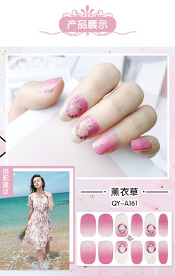 Fashion Violet White Gold W/Silver Thread Nail Sticker Waterproof Nail Sticker Finished Nail Sticker view 2