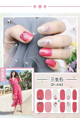 Fashion Violet White Gold W/Silver Thread Nail Sticker Waterproof Nail Sticker Finished Nail Sticker view 9