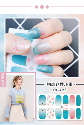 Fashion Violet White Gold W/Silver Thread Nail Sticker Waterproof Nail Sticker Finished Nail Sticker view 10