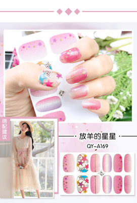 New Violet White Gold W/Silver Thread Nail Sticker Waterproof Nail Sticker Finished Nail Sticker view 5