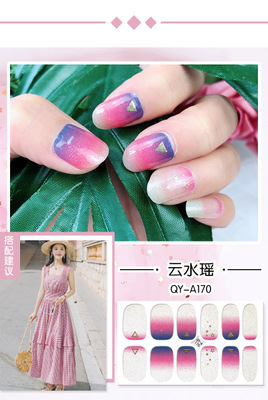 New Violet White Gold W/Silver Thread Nail Sticker Waterproof Nail Sticker Finished Nail Sticker view 9