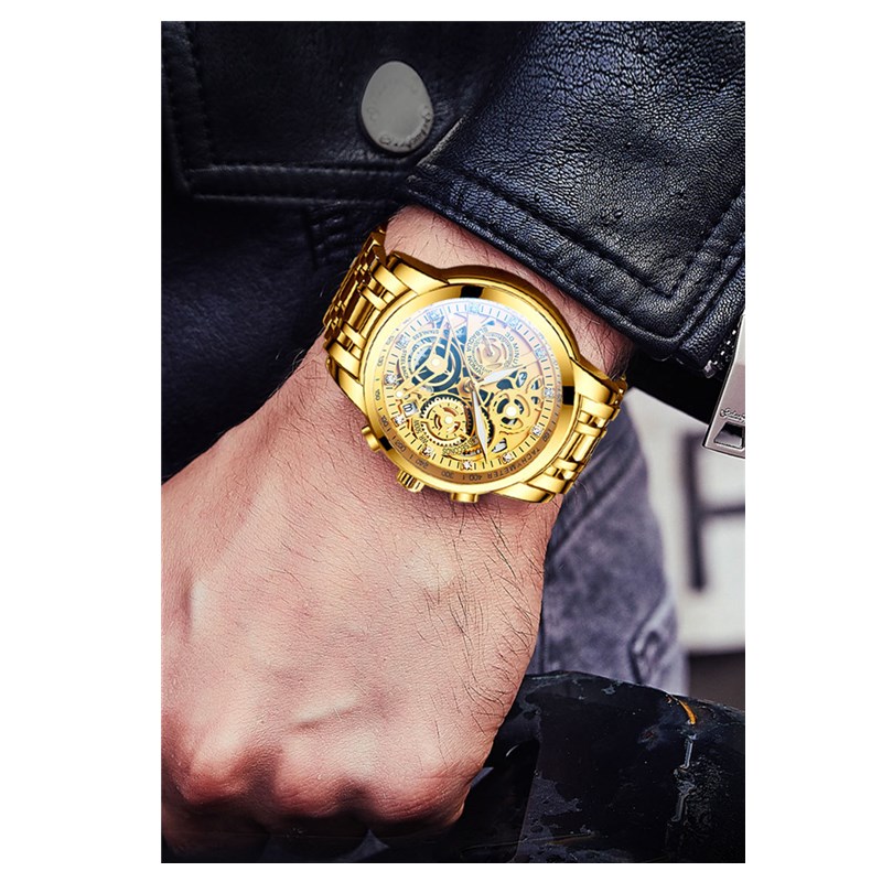 2021 New Style Multifunctional Calendar Sports Business Men Watch Stainless Steel Water Proof Watch