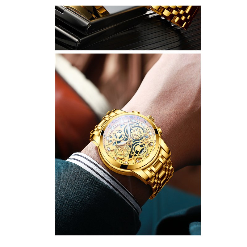 2021 New Style Multifunctional Calendar Sports Business Men Watch Stainless Steel Water Proof Watch