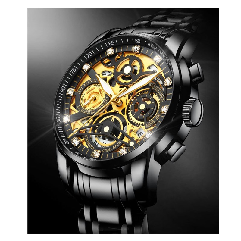 2021 New Style Multifunctional Calendar Sports Business Men Watch Stainless Steel Water Proof Watch