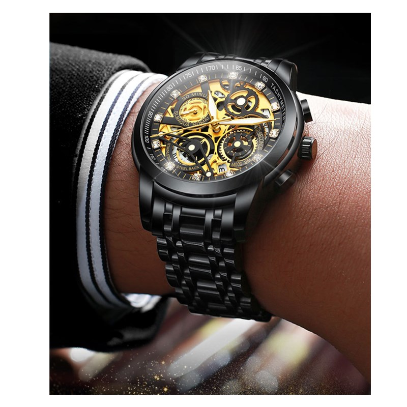 2021 New Style Multifunctional Calendar Sports Business Men Watch Stainless Steel Water Proof Watch