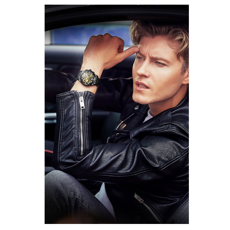 2021 New Style Multifunctional Calendar Sports Business Men Watch Stainless Steel Water Proof Watch