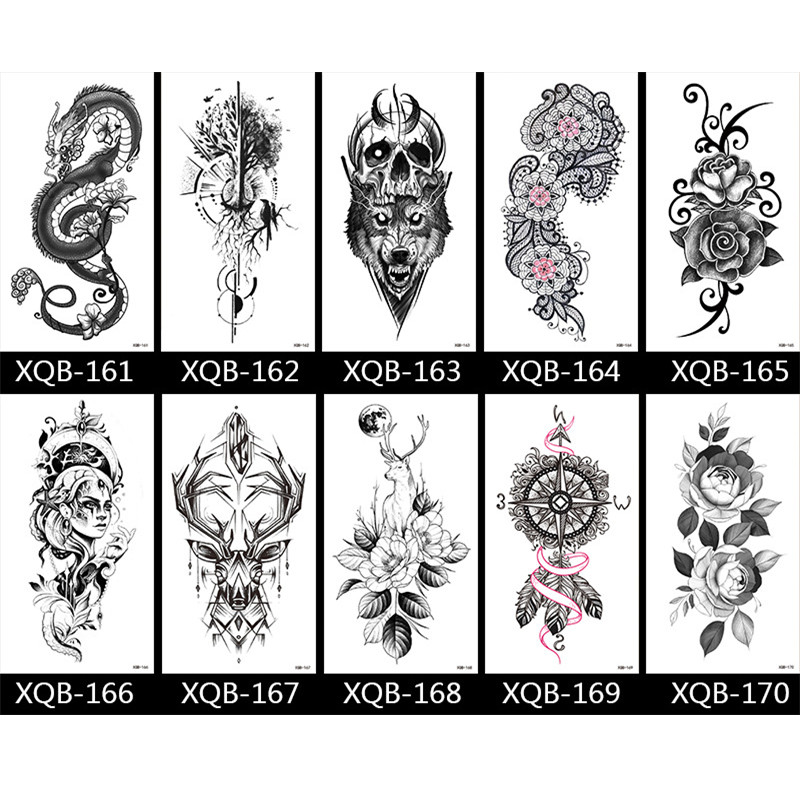 10PCS Half Arm Waterproof Disposable Tattoo Sticker Original Tattoo Sticker Tatoo One Time Body Art view 8