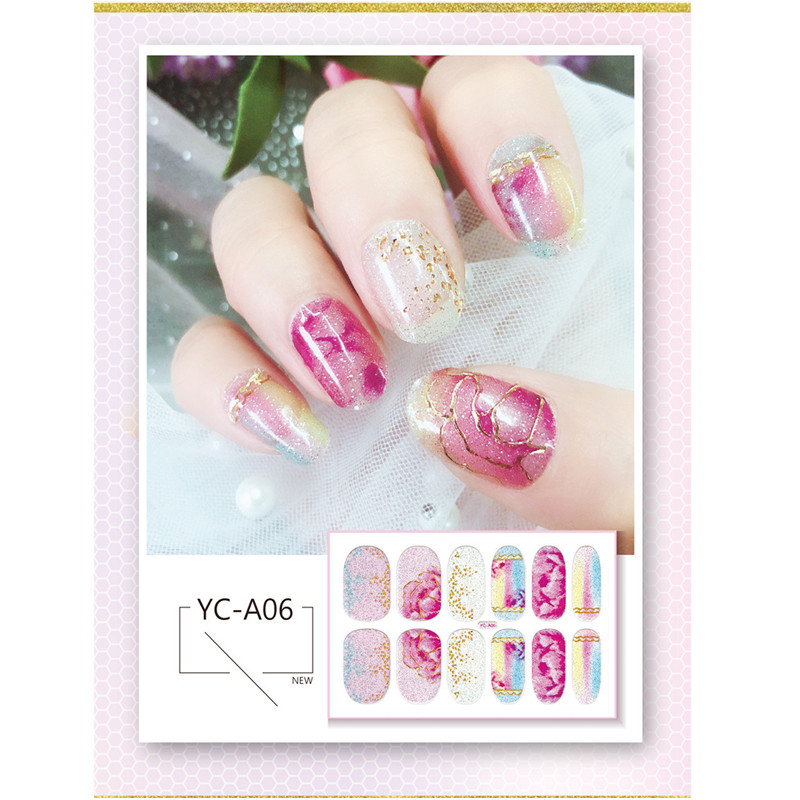 Wholesale 9 Sets Translucent Gradient Glitter Nail Sticker Crystal Nail Polish Waterproof Lable
