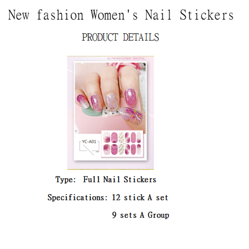 Wholesale 9 Sets Translucent Gradient Glitter Nail Sticker Crystal Nail Polish Waterproof Lable view 4
