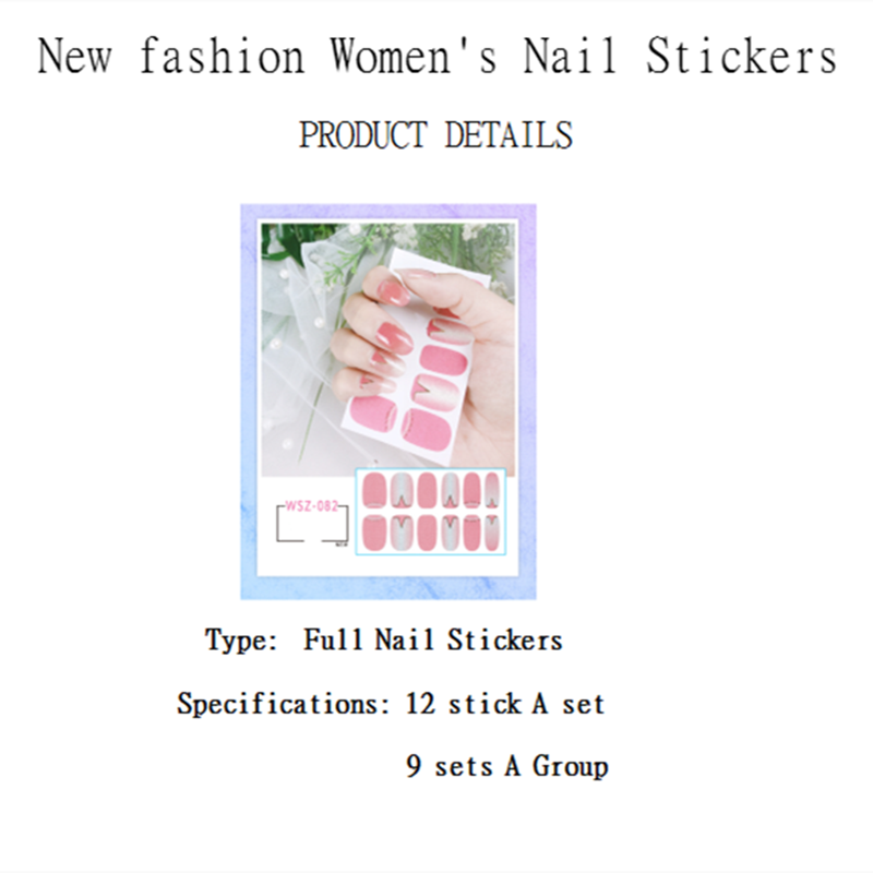 Beauty Shops Wholesale 9 Sets Translucent Gradient Glitter Nail Sticker Crystal Polish Waterproof view 4