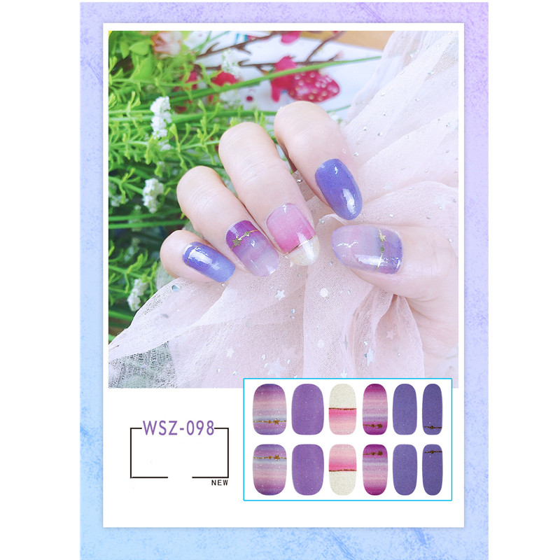 9 Sets Beauty Shops Wholesale Translucent Gradient Glitter Nail Sticker Crystal Polish Waterproof