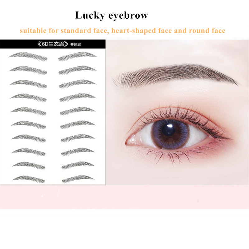 Hot selling 10 Pairs 6D Simulation Eyebrow Paste Lable Tattoo Sticker Waterproof Wholesale view 6