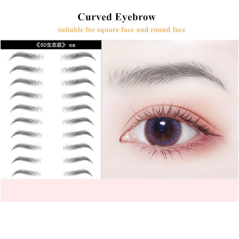 Hot selling 10 Pairs 6D Simulation Eyebrow Paste Lable Tattoo Sticker Waterproof Wholesale view 3
