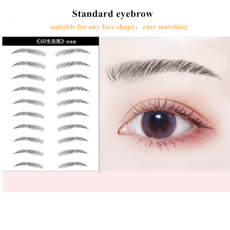 Hot selling 10 Pairs 6D Simulation Eyebrow Paste Lable Tattoo Sticker Waterproof Wholesale view 7