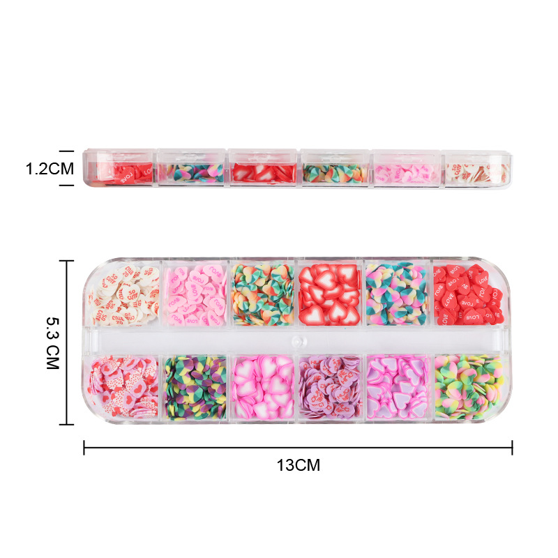 Wholesale 36 Grids 3 Sets Love Soft Pottery Manicure Patch manicure for Birthday Party Wedding Gifts