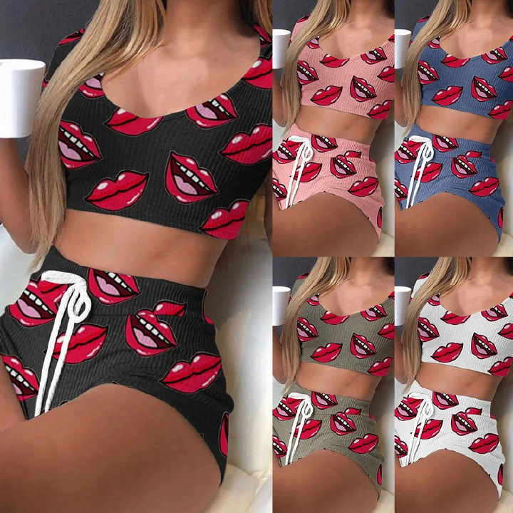 2022 New 2-Piece Set Of European, American And African Fashion Pajamas set Home Clothes High Quality Pajamas Fashion Comfortable Pajamas Fun Pajamas Set Fashion Comfortable Fashion Pajamas Set Fashion