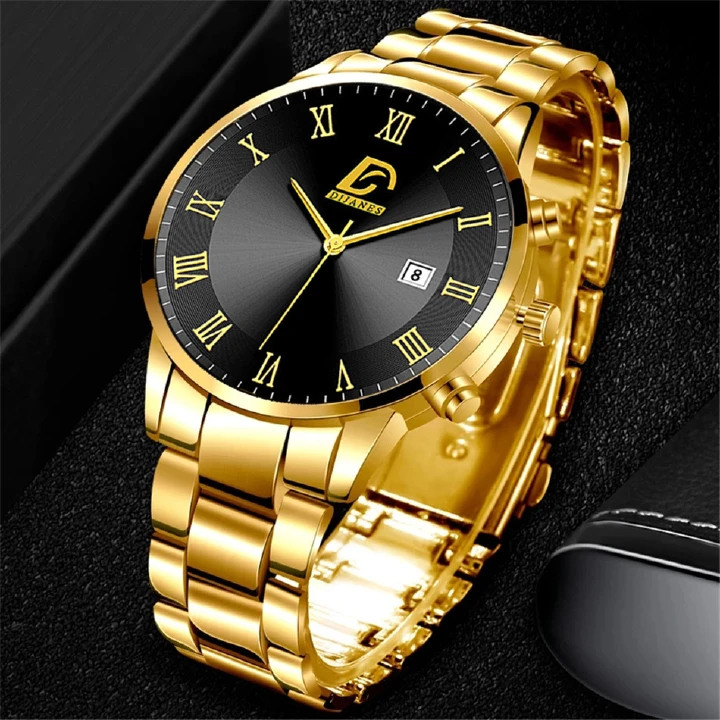 2022 Fashion Mens Gold Stainless Steel Watches Luxury Minimalist Quartz Wrist Watch Men Business Casual Watch relogio masculino