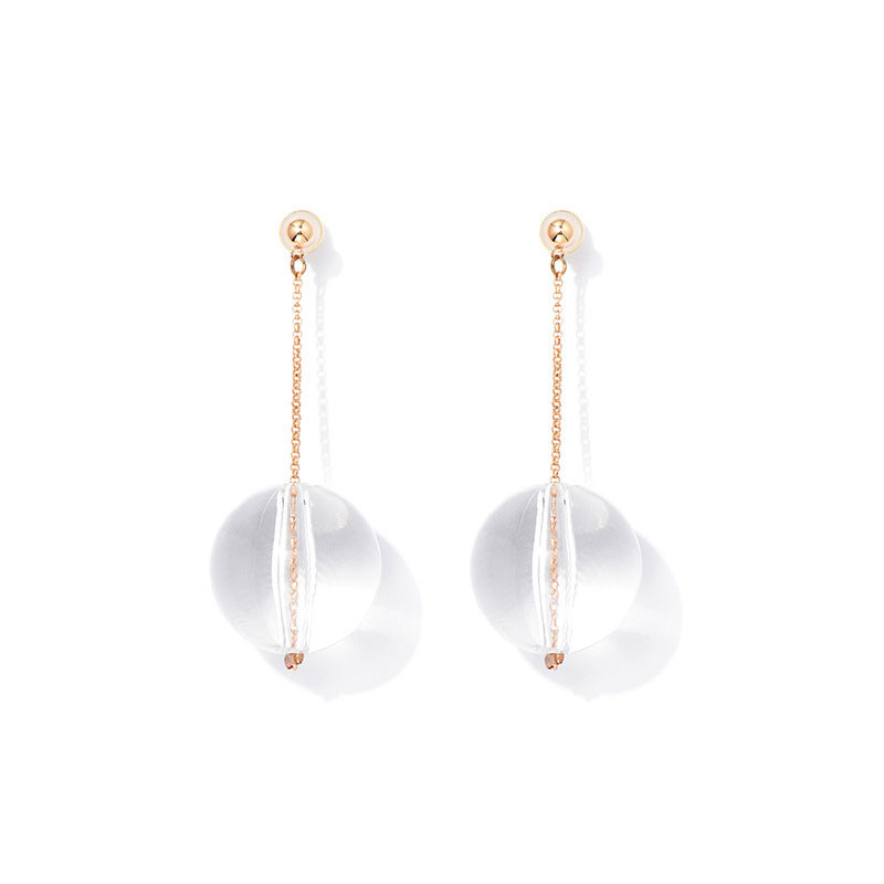 Babituo long style ball dangle earrings alloy resin korean style women fashion jewelry accessories