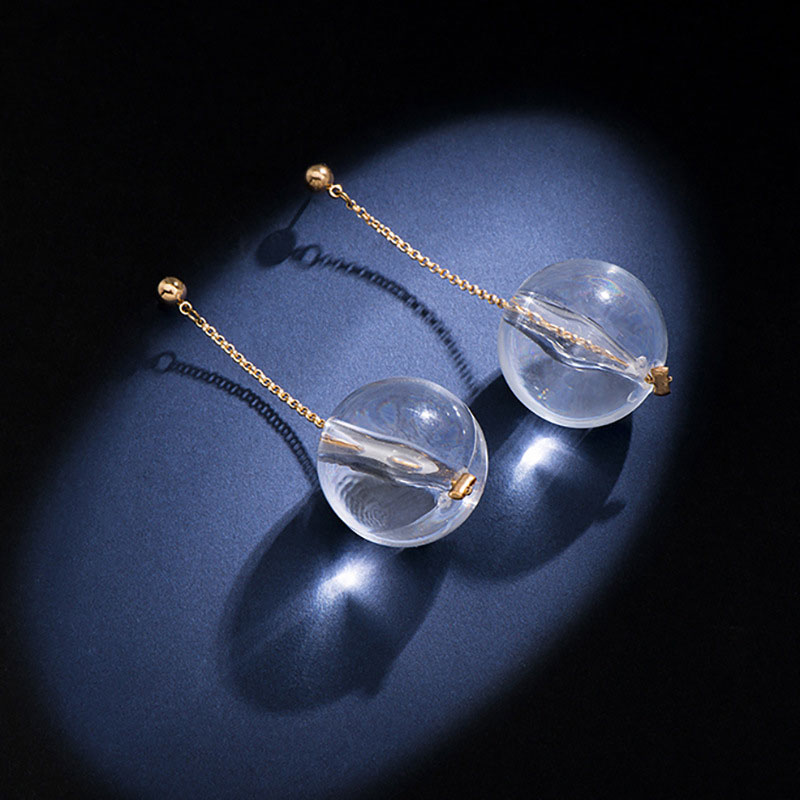 Babituo long style ball dangle earrings alloy resin korean style women fashion jewelry accessories