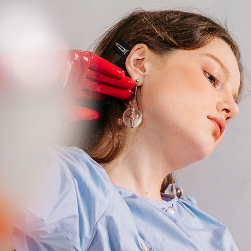 Babituo long style ball dangle earrings alloy resin korean style women fashion jewelry accessories