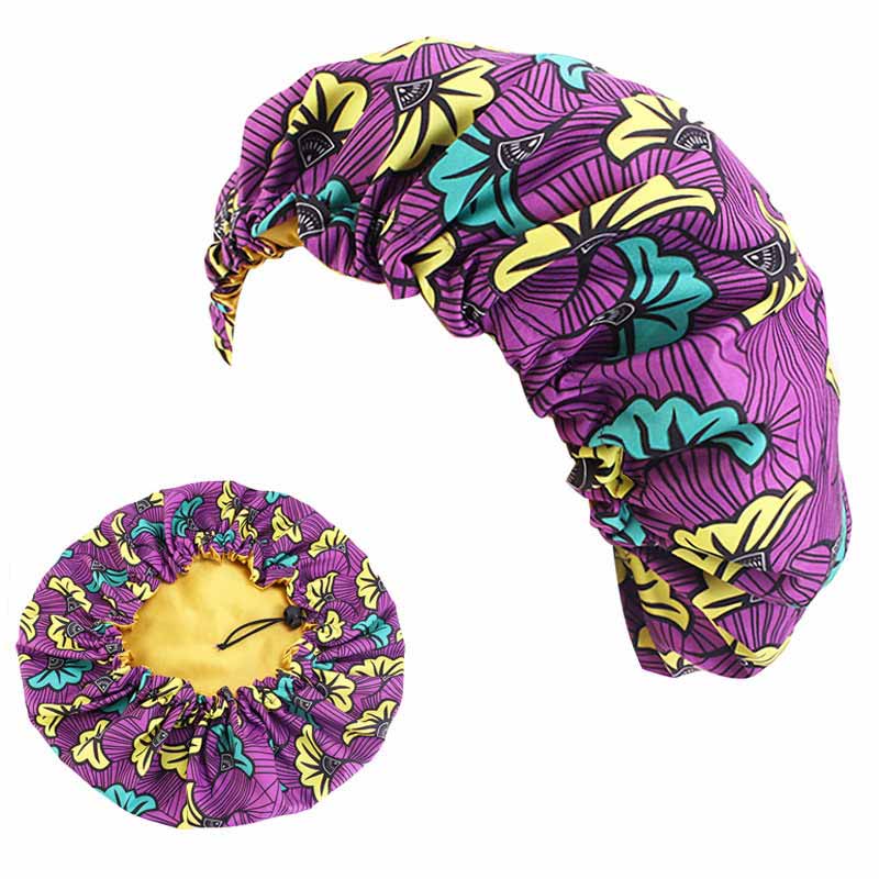 Satin sleep cap sleeping bonnet hair hat headwear scarf silk hair wrap night wear hats headscarf caps silk hair caps shower cap for women long braid with comfort adjustable band women girl  gift