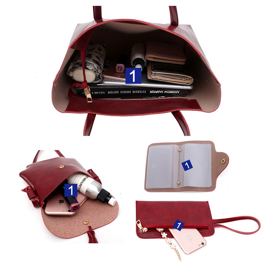 4 in 1 Bag Women's Handbag Women's Sling Bag Shoulder Bags Women Handbags