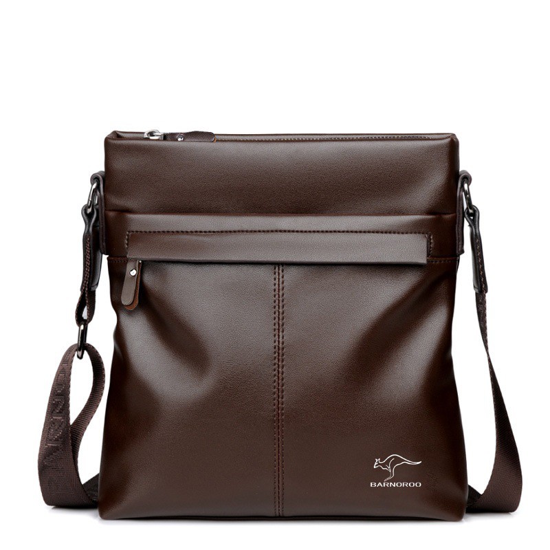 Men's Sling Bag Soft Leather Shoulder Bag Business Man Crossbody Bag