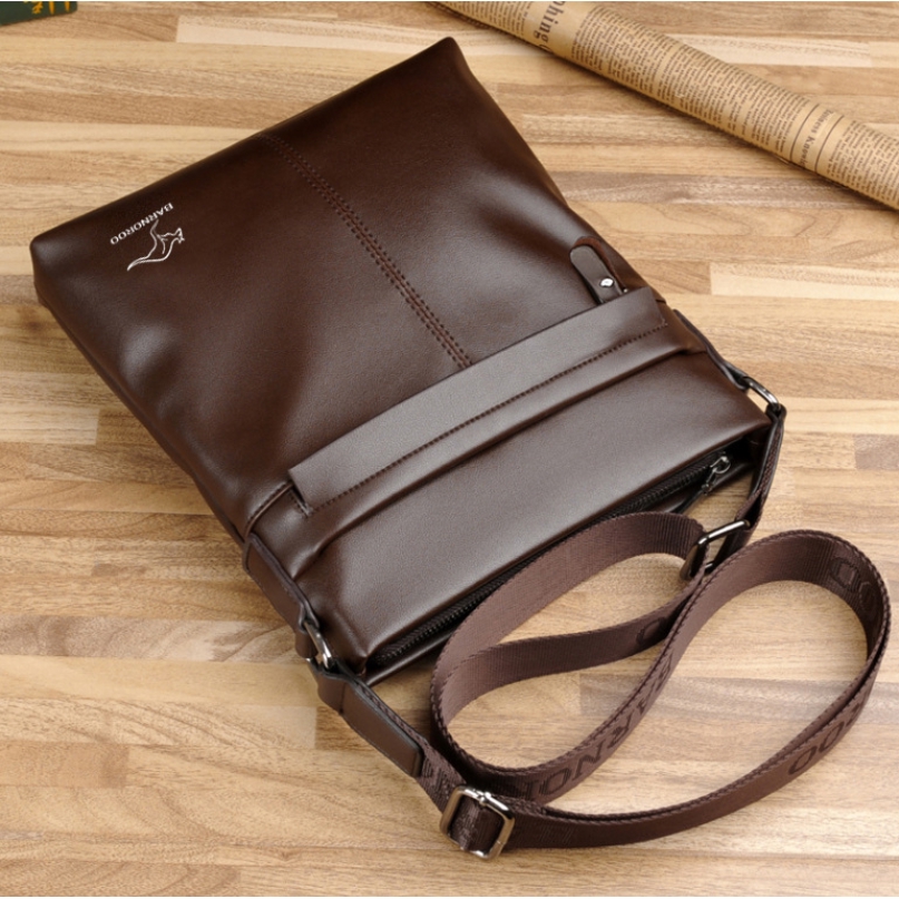 Men's Sling Bag Soft Leather Shoulder Bag Business Man Crossbody Bag