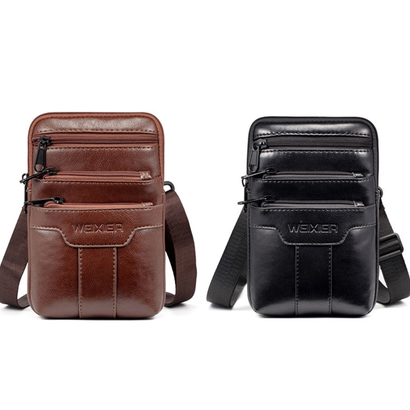 Men's Tote Bag Waist Bag Leather Crossbody Bag Casual Waist Bag