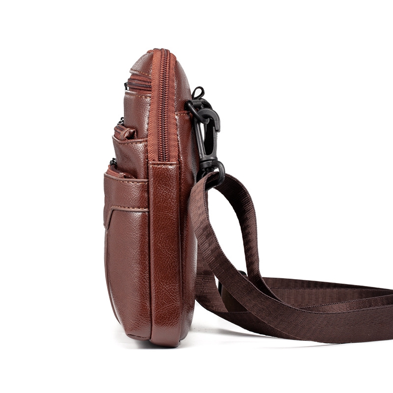 Men's Tote Bag Waist Bag Leather Crossbody Bag Casual Waist Bag