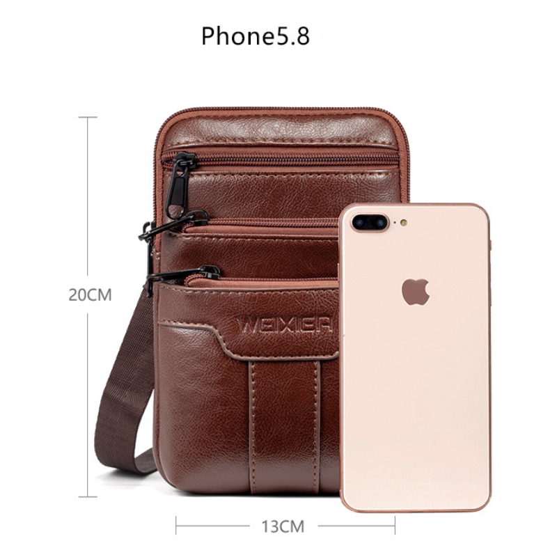 Men's Tote Bag Waist Bag Leather Crossbody Bag Casual Waist Bag