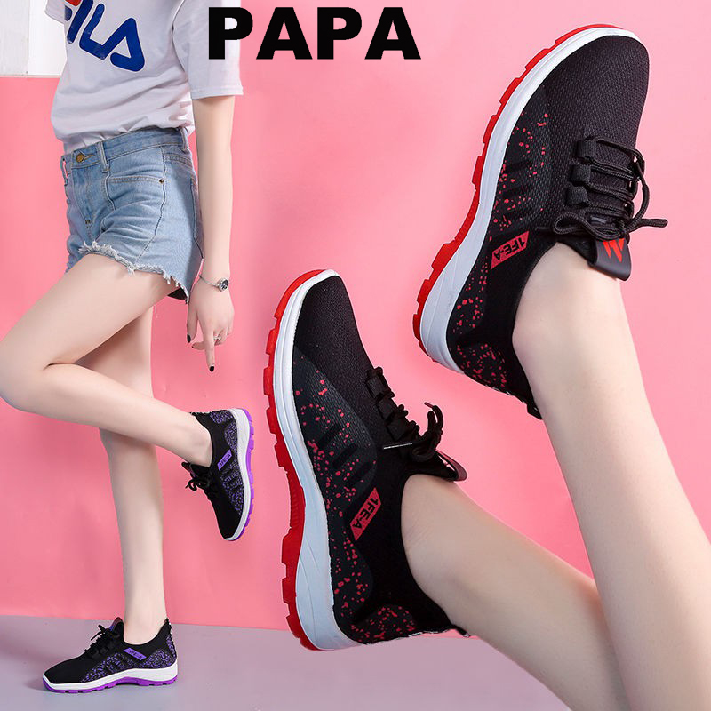 Casual Women's Shoes Running Sports Shoes Lace Up Mesh Breathable Sneaker