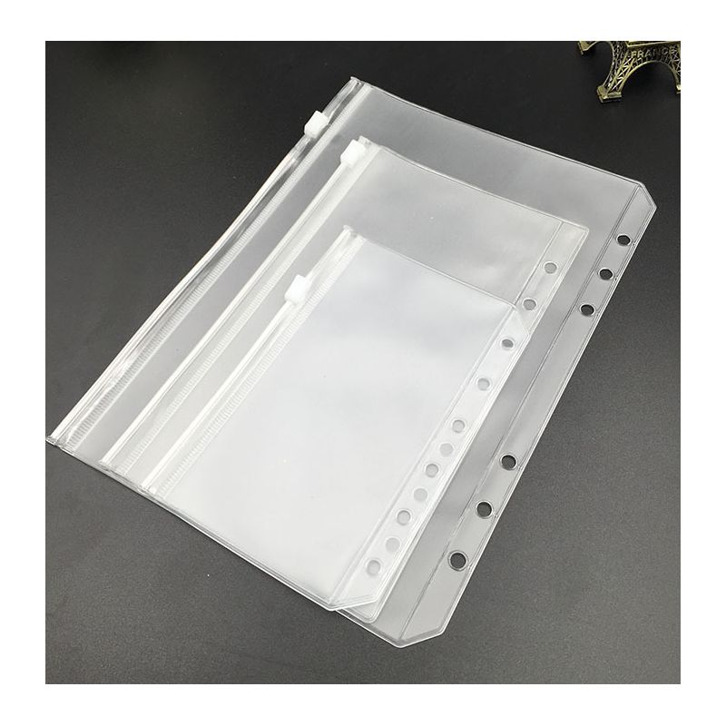 10pc A5 A6 A7 Transparent File Holder Notebook Loose Leaf Pouch DIY Document Bag