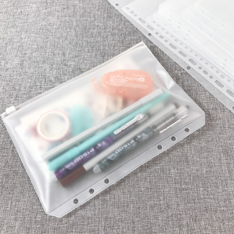 10pc A5 A6 A7 Transparent File Holder Notebook Loose Leaf Pouch DIY Document Bag