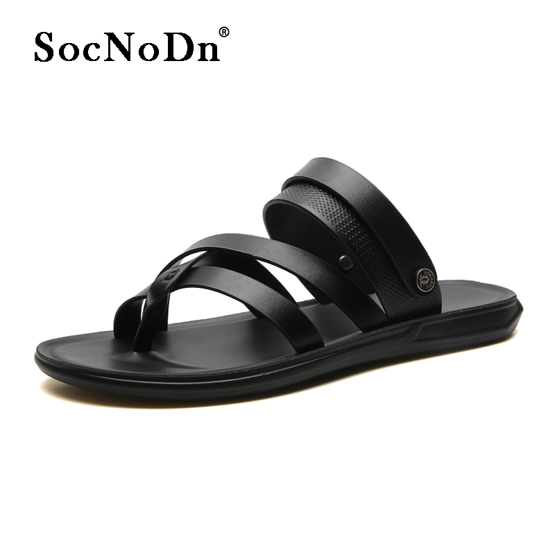 SocNoDn Men Casual Fashion Leather Beach Sandals Flip Flops Hiking Shoes Slippers Sandals Quality