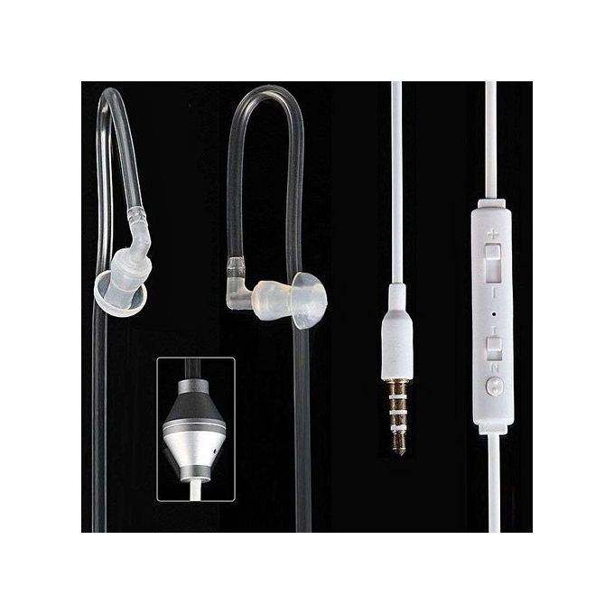 Disike Anti-radiation Earphones (Air tube stereo protection earphones with super bass)-White