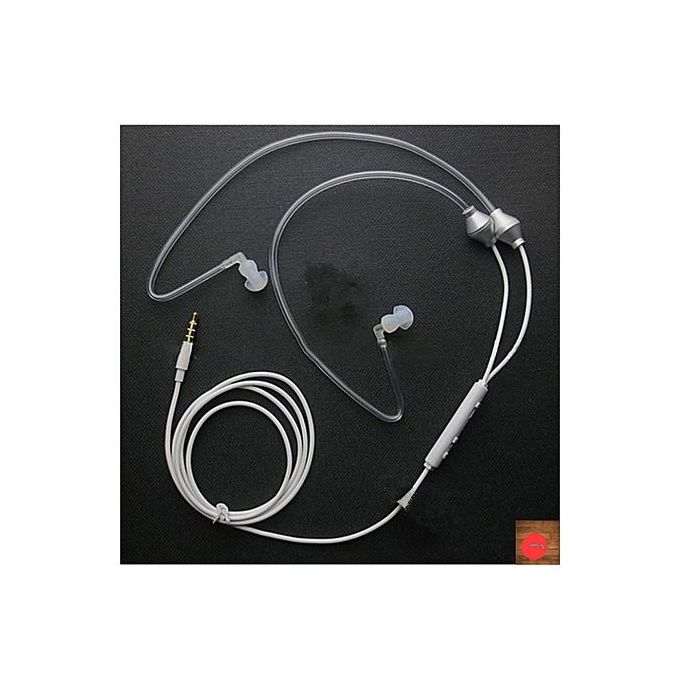 Disike Anti-radiation Earphones (Air tube stereo protection earphones with super bass)-White