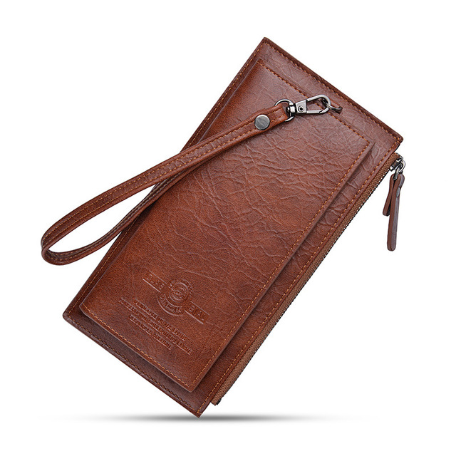Men's long wallet youth zipper men's mobile phone bag ultra-thin wallet