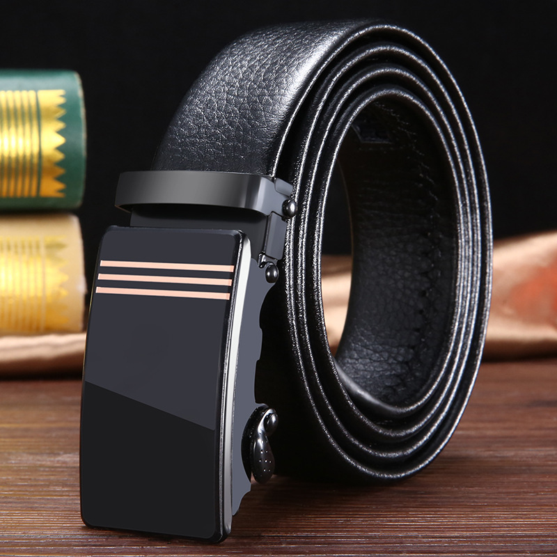 Men's belt new acrylic automatic buckle belt men's business belt youth clothing matching