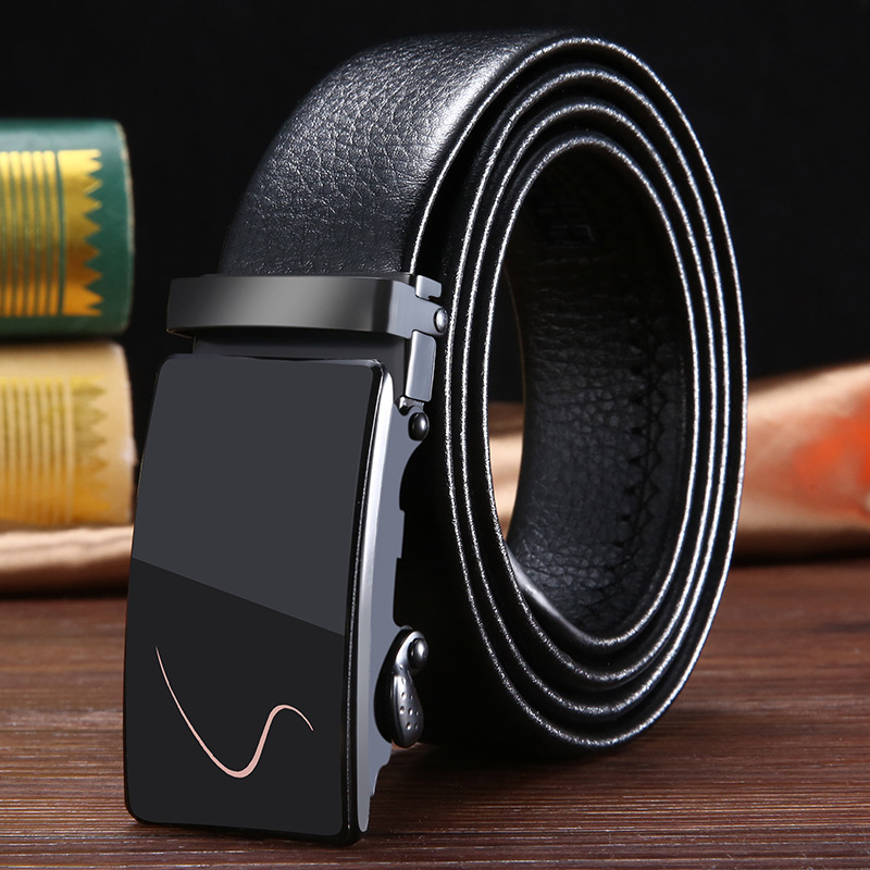 Men's belt new acrylic automatic buckle belt men's business belt youth clothing matching