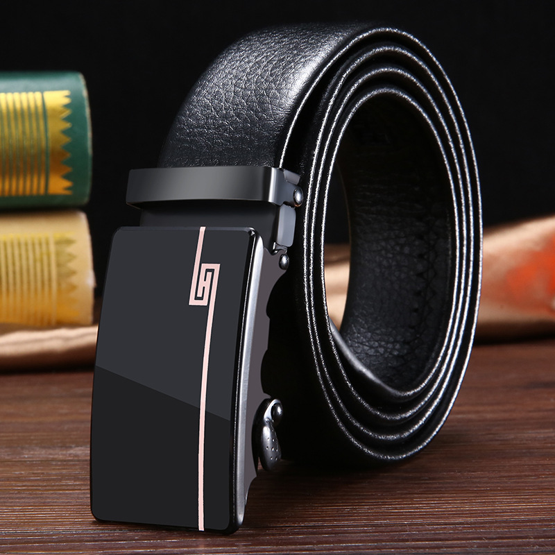 Men's belt new acrylic automatic buckle belt men's business belt youth clothing matching