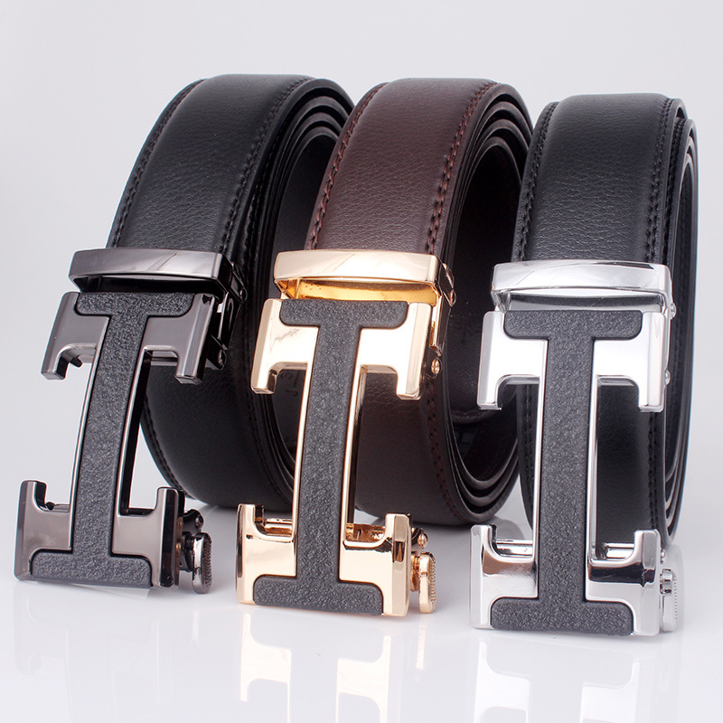 Men's belt men's leather automatic buckle wild casual belt pure leather business belt